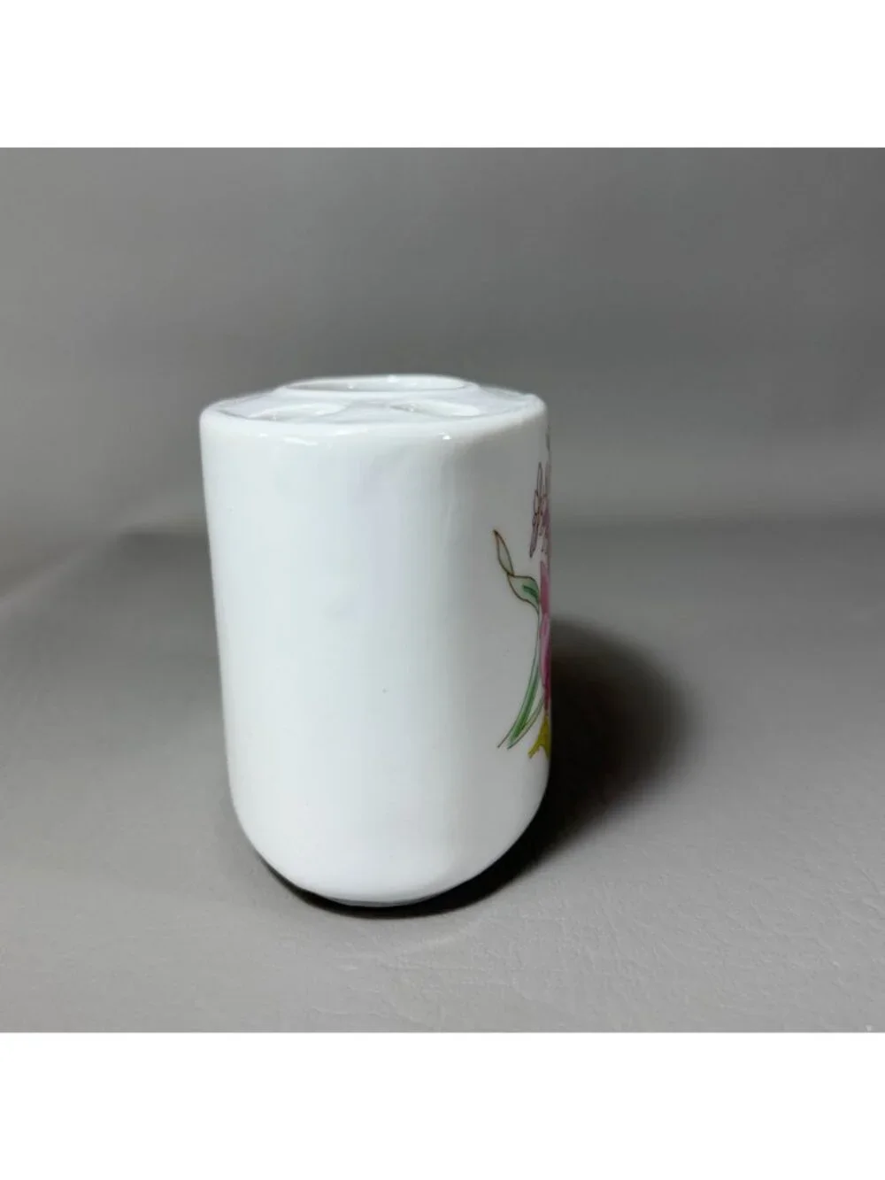 Vintage Japan Floral Ceramic Toothbrush Holder Retro Bathroom Toothpaste Cup